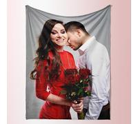 Rainsar Plaid Personnalisé, Couverture Personnalisée avec Photos, Couvertures et Plaids pour Femme, Ami, Famille, Couple, Animaux, Cadeau Photo Personnalisé pour Noël Anniversaire Maman