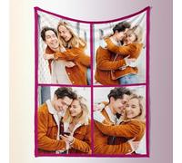 Rainsar Plaid Personnalisé, Couverture Personnalisée avec Photos, Couvertures et Plaids pour Femme, Ami, Famille, Couple, Animaux, Cadeau Photo Personnalisé pour Noël Anniversaire Maman