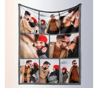 Rainsar Plaid Personnalisé, Couverture Personnalisée avec Photos, Couvertures et Plaids pour Femme, Ami, Famille, Couple, Animaux, Cadeau Photo Personnalisé pour Noël Anniversaire Maman