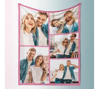 Rainsar Plaid Personnalisé, Couverture Personnalisée avec Photos, Couvertures et Plaids pour Femme, Ami, Famille, Couple, Animaux, Cadeau Photo Personnalisé pour Noël Anniversaire Maman