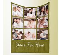 Rainsar Plaid Personnalisé, Couverture Personnalisée avec Photos et Texte, Couvertures et Plaids pour Femme, Ami, Famille, Couple, Animaux, Cadeau Photo Personnalisé pour Noël Anniversaire Maman