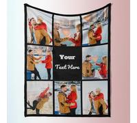 Rainsar Plaid Personnalisé, Couverture Personnalisée avec Photos et Texte, Couvertures et Plaids pour Femme, Ami, Famille, Couple, Animaux, Cadeau Photo Personnalisé pour Noël Anniversaire Maman