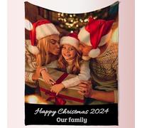 Rainsar Plaid Personnalisé, Couverture Personnalisée avec Photos et Texte, Couvertures et Plaids pour Femme, Ami, Famille, Couple, Animaux, Cadeau Photo Personnalisé pour Noël Anniversaire Maman