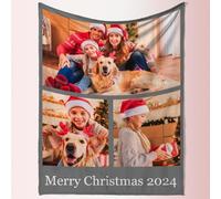 Rainsar Plaid Personnalisé, Couverture Personnalisée avec Photos et Texte, Couvertures et Plaids pour Femme, Ami, Famille, Couple, Animaux, Cadeau Photo Personnalisé pour Noël Anniversaire Maman