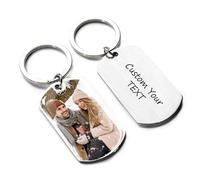 Rainsar Porte Clef Photo Personnalisé Double Face - Cadeau Commémoratif pour Couple, Anniversaire ou Saint-Valentin