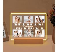 Rainsar Veilleuse Personnalisée pour Maman avec Photo, Cadre Photo Fête des Mères - Cadeaux Originaux pour la Fête des Mères, Cadeau Unique pour Noël, la Saint-Valentin ou les Anniversaires