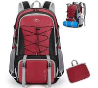 RAINSMORE Sac à Dos Randonnée 40L Ultra Léger Pliable pour Homme Femme - Voyage Etanche Grande Capacité Trekking Sport Camping Rouge