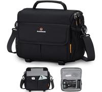 RAINSMORE Sac Appareil Photo Bandoulière Sacoche Appareil Photo Reflex DSLR/SLR Hybride Déperlant Antichoc avec Rembourré et Housse de Pluie, Noir