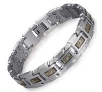 RainSo Scorpion Claw Bracelet magnétique pour homme en acier inoxydable - Manchette tactique incrustée de soie argentée et champagne | Bijoux réglables avec boîte cadeau et outil de dimensionnement