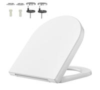 Rainsworth Abattant Wc Forme D Avec Nano Glaze matériau,Couvercle De Lunette WC Antibactérien De Conception Ergonomique,Dégagement Rapide à Un Bouton Cuvette Toilette,Couvercle Blanche Universelle