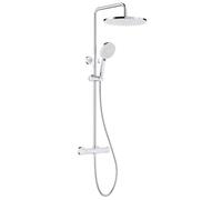 Rainsworth Colonne Thermostatique, Tête 30cm, Pommeau 5 Jets, Douche à Pluie Réglable, Haute Pression, Mitigeur Chromé