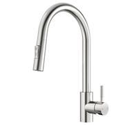 Rainsworth Robinet de cuisine avec douchette extensible - Robinet de cuisine haute pression avec deux types de jet d'eau, robinet d'évier rotatif à 360°, mitigeur de cuisine en acier inoxydable,