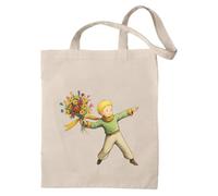 RainUP Sac fourre-tout en coton Fairtrade Petit Prince Lancer Fleurs, beige, M