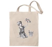 rainUP Tote Bag Banksy Sac en coton réutilisable, Coronavirus Hero, 37 x 41 cm