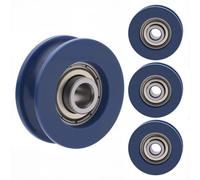 Rainure en U Poulies 4Pcs 5x25.5x8.5mm U Groove Poulie Roller Guide Wheel Nylon Guide Roller pour Portes et Fenêtres Armoires Tiroirs,Bleu