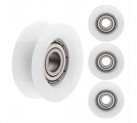 Rainure en U Poulies 4Pcs 6x24x9mm U Groove Poulie Roller Guide Wheel Nylon Guide Roller Ball pour Portes et Fenêtres Armoires, Tiroirs, Imprimantes Blanc