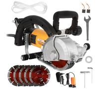 WABROTECH® Rainureuse 4500 W - Fraise à fente 6500 tr/min - Profondeur de fente maximale : 38 mm - Largeur : 42 mm - Pour brique, béton, marbre, etc. - Avec 5 disques diamantés