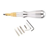 Rainureuse à coudre avec poignée en aluminium, biseau pour bord de cuir et outil de creusage pour la couture à la main, outil de rainurage en acier allié pour portefeuilles, ceintu
