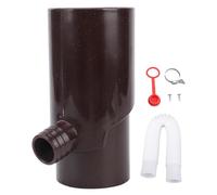 Rainwater Diverter 8cm Round Downspout | Efficient Water Collection System for Irrigation/Aquarium/Garden | Plastic Diverter Kit with Hose & Clamp (Brown)