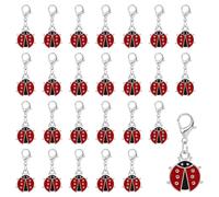 Rainway Coccinelles, lot de 26 pendentifs coccinelles, porte-bonheur | Porte-clés coccinelles en alliage de zinc, cadeau pour Noël, Nouvel An, contenu pour calendrier de l'Avent