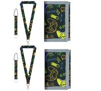 Rainway Lot de 2 porte-monnaie noirs pour enfants, avec cordon et corde, porte-monnaie triple, porte-monnaie pour garçons, porte-monnaie Satch, porte-monnaie pour adolescents et anniversaires