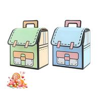 Rainway Lot de 20 mini sacs d'école à remplir, 8 x 5,5 x 8,8 cm, deux designs de couleurs différentes, convient pour la rentrée des classes, sacs à bonbons réutilisables, etc.