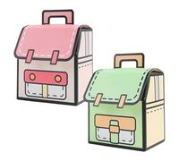 Rainway Lot de 30 mini sacs d'école à remplir - 8 x 5,5 x 8,8 cm - Boîte en forme de cartable - Deux motifs de couleurs différentes - Convient pour papier cadeau, rentrée scolaire, sacs à bonbons