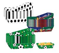 Rainway Lot de 36 plateaux en papier pour fête de football, pour la coupe du monde, le stade de football, le popcorn, les frites, le poulet rôti, les hamburgers (B)