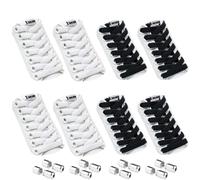 Rainway Lot de 4 paires de lacets élastiques noirs + 4 barrettes métalliques élargies, sans nouage, mains libres, pour enfants et adultes, lacets en caoutchouc sans nouage, lacets blancs