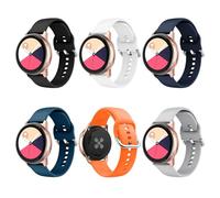Rainway Lot de 6 bracelets de sport en silicone souple - Sans gap - Fixation en un clic - Confortable - Bracelet de rechange pour montre de sport - 20 mm - Pour homme et femme - 6 couleurs