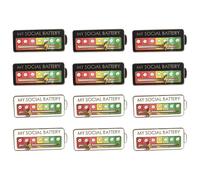 Rainway Lot de 6 épingles Social Battery, broches amusantes pour l'humeur sociale, épingles interactives à piles, épingles d'ambiance, épingles émaillées émotionnelles pour les 7 jours de la semaine