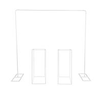 RainWeel Arche de mariage - Arche de ballon - 2 m x 2 m - Armature en métal avec 2 supports de fleurs - Support de fond blanc/doré - Pour mariage, anniversaire, fête d'anniversaire, décoration de