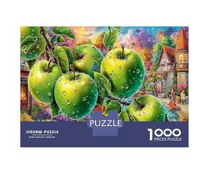 Rainy Apple Tree 1000 Pièces Green Apples Puzzles De Défi Jouet Jeu Éducatif Décoration D'intérieur Et Enfants À Partir De 14+ Ans pour Enfants Cadeaux 52x38cm/1000pcs