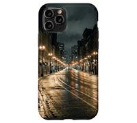 Rainy City Night Street Lights Urban Road Scène Coque pour iPhone 11 Pro