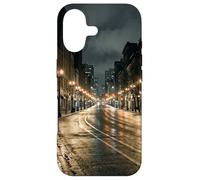 Rainy City Night Street Lights Urban Road Scène Coque pour iPhone 17