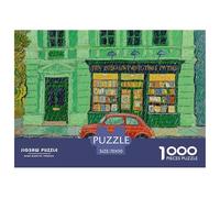 Rainy Day Bookstore Puzzle en Bois Imperméable DIY Puzzles De 1000 Pièces pour Adultes Impossible Jeux Éducatifs