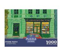 Rainy Day Bookstore Puzzle en Bois Imperméable DIY Puzzles De 1000 Pièces pour Adultes Impossible Jeux De Stimulants