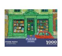 Rainy Day Bookstore Puzzle en Bois Imperméable DIY Puzzles De 1000 Pièces pour Adultes Impossible Jeux Éducatifs