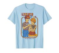 Rainy Day Fun Tattoos Sarcastic Retro Funny Adult Humor T-Shirt, Homme, Bleu Céleste, XXL