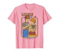 Rainy Day Fun Tattoos Sarcastic Retro Funny Adult Humor T-Shirt, Homme, Rose, XXL