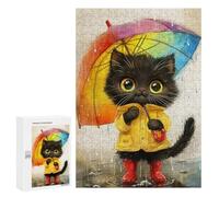 Rainy Day Kitten with Umbrella-3 Puzzle 1000 Pièces Educa Jouet en Bois Cadeau Unique Décoration Intérieure Jeu Éducatif Challenge Toy Adultes Et Enfants À Partir De 14 Ans 300 PCS