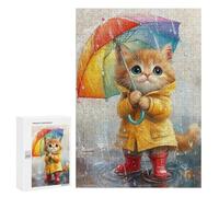 Rainy Day Kitten with Umbrella-5 Puzzle 1000 Pièces Educa Jouet en Bois Cadeau Unique Décoration Intérieure Jeu Éducatif Challenge Toy Adultes Et Enfants À Partir De 14 Ans 300 PCS
