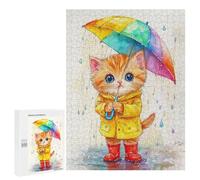Rainy Day Kitten with Umbrella-6 Puzzle 1000 Pièces Educa Jouet en Bois Cadeau Unique Décoration Intérieure Jeu Éducatif Challenge Toy Adultes Et Enfants À Partir De 14 Ans 500 PCS