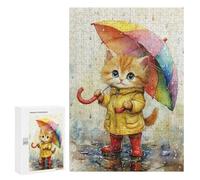Rainy Day Kitten with Umbrella-7 Puzzle 1000 Pièces Educa Jouet en Bois Cadeau Unique Décoration Intérieure Jeu Éducatif Challenge Toy Adultes Et Enfants À Partir De 14 Ans 300 PCS
