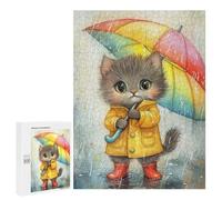 Rainy Day Kitten with Umbrella-8 Puzzle 1000 Pièces Educa Jouet en Bois Cadeau Unique Décoration Intérieure Jeu Éducatif Challenge Toy Adultes Et Enfants À Partir De 14 Ans 500 PCS