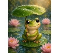 Rainy Day Smiles : Cute Frog Composition Notebook