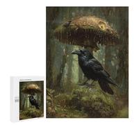 Rainy Forest with Ravens Puzzle 1000 Pièces Educa Jouet en Bois Cadeau Unique Décoration Intérieure Jeu Éducatif Challenge Toy Adultes Et Enfants À Partir De 14 Ans 500 PCS