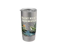 RainY Night Frogwatch Grenouilles Mare Gobelet isotherme en acier inoxydable double paroi