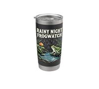 RainY Night Frogwatch Grenouilles Mare Gobelet isotherme en acier inoxydable double paroi