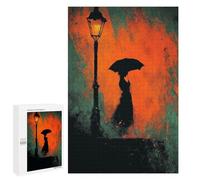 Rainy Night Lamp Post Puzzle 1000 Pièces Educa Jouet en Bois Cadeau Unique Décoration Intérieure Jeu Éducatif Challenge Toy Adultes Et Enfants À Partir De 14 Ans 1000 PCS